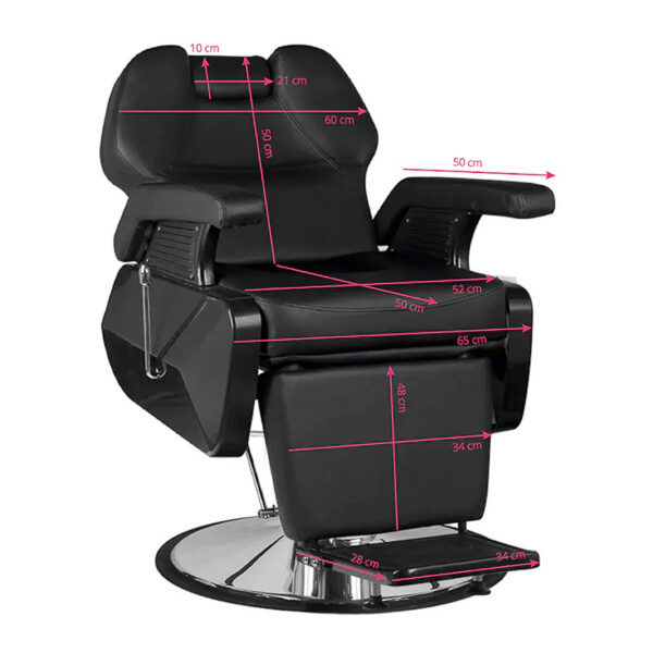 Scaun frizerie Hair System New York hidraulic, negru cu bază cromată, negru, imaginea 7 Scaun frizerie Hair System New York hidraulic, negru cu bază cromată, negru, imaginea 7