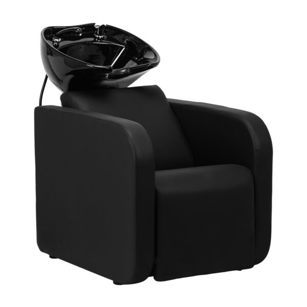Scaun spălător coafor Gabbiano Sylvia cu suport picioare electric, negru