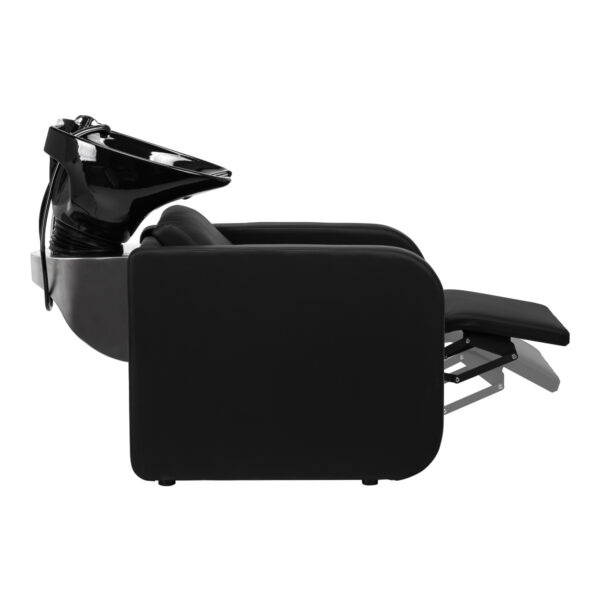 Scaun spălător coafor Gabbiano Sylvia cu suport picioare electric, negru, imaginea 3