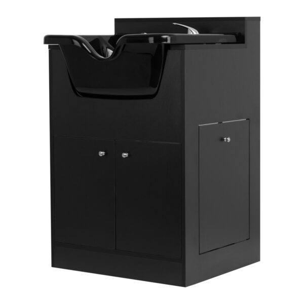 Spălător coafor Gabbiano BB06 cu dulap, pentru saloane mici, negru, negru, imaginea 2