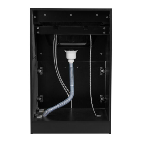 Spălător coafor Gabbiano BB06 cu dulap, pentru saloane mici, negru, negru, imaginea 4