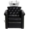 Spălător coafor Gabbiano Berlin Lux cu suport picioare mecanic, negru, negru, imaginea 3