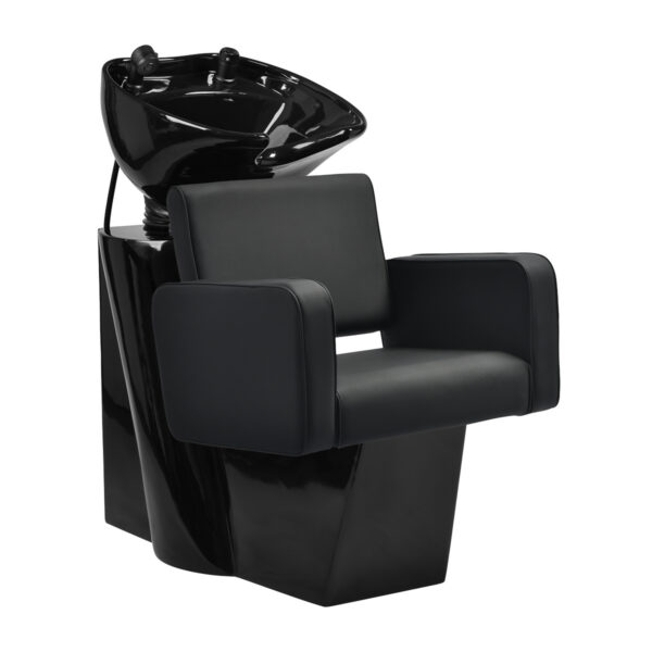 Spălător coafor Gabbiano Bilbao cu cuvă neagră reglabilă, negru, negru, imaginea 1