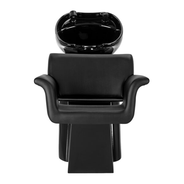 Spălător coafor Gabbiano Lucca cu cotiere curbate, negru, imaginea 3