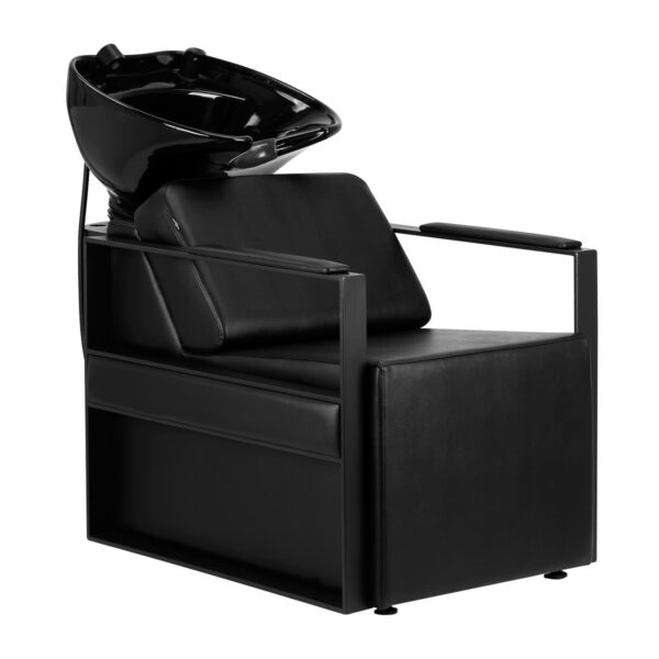 Spălător coafor Gabbiano Modena negru cu armături negru mat, negru, imaginea 1