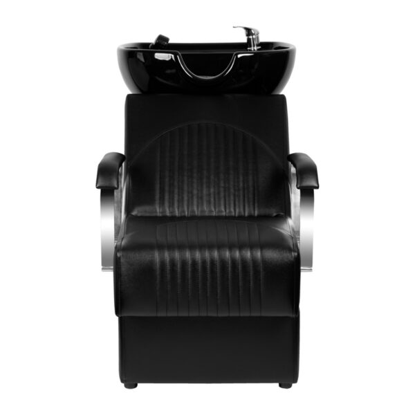 Spălător coafor Gabbiano Orlean cu cotiere metalice, negru, negru, imaginea 3