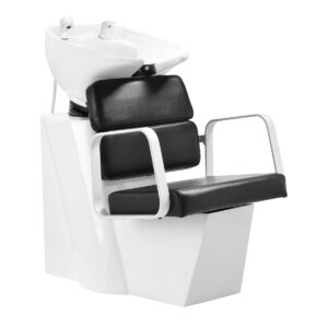 Spălător coafor Gabbiano Porto cu cotiere și armături albe, negru, imaginea 1 Spălător coafor Gabbiano Porto cu cotiere și armături albe, negru, imaginea 1