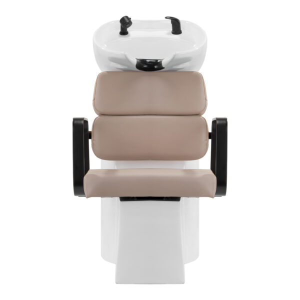 Spălător coafor Gabbiano Porto-BM cu cotiere metalice negre, bej, imaginea 3