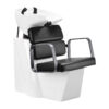 Spălător coafor Gabbiano Porto cu cotiere metalice gri, negru