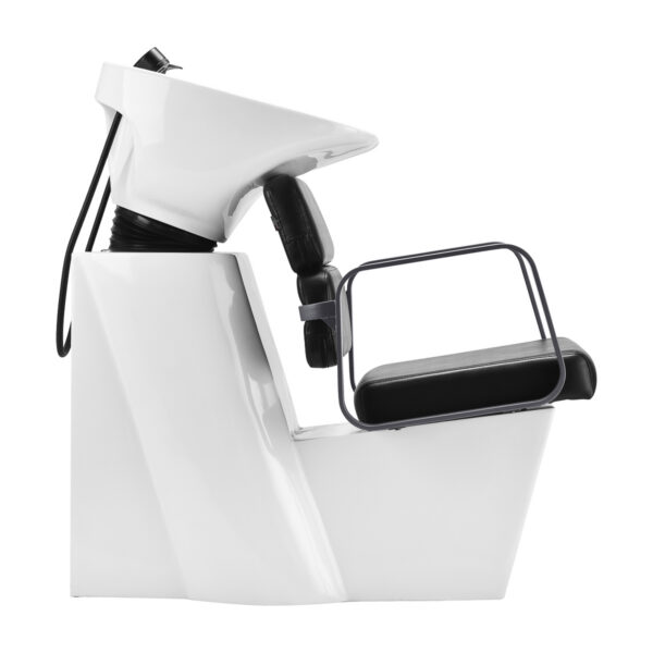 Spălător coafor Gabbiano Porto cu cotiere metalice gri, negru, imaginea 2