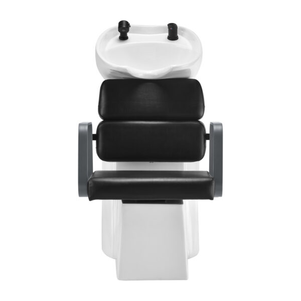 Spălător coafor Gabbiano Porto cu cotiere metalice gri, negru, imaginea 3