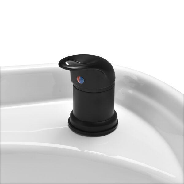 Spălător coafor Gabbiano Porto cu cotiere metalice gri, negru, imaginea 8