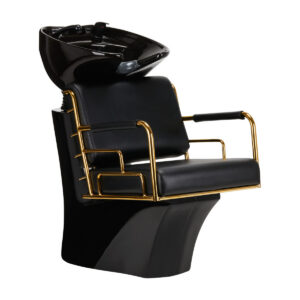 Spălător coafor Gabbiano Prato Gold cu cotiere aurii, negru, negru, imaginea 1 Spălător coafor Gabbiano Prato Gold cu cotiere aurii, negru, negru, imaginea 1