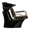 Spălător coafor Gabbiano Prato Gold cu cotiere aurii, negru, negru, imaginea 2