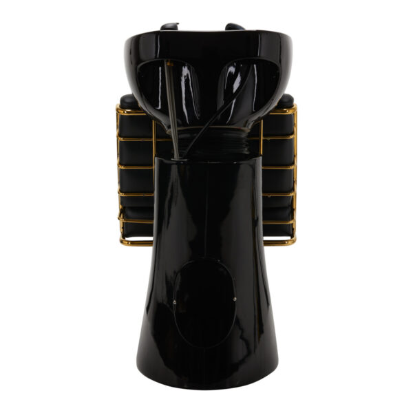 Spălător coafor Gabbiano Prato Gold cu cotiere aurii, negru, negru, imaginea 4