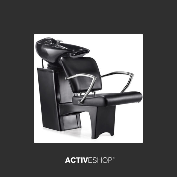 Spălător coafor Gabbiano Q-2278 cu tapițerie din piele ecologică, negru, negru, imaginea 1