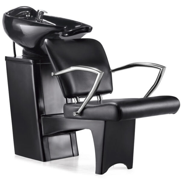 Spălător coafor Gabbiano Q-2278 cu tapițerie din piele ecologică, negru, negru, imaginea 2