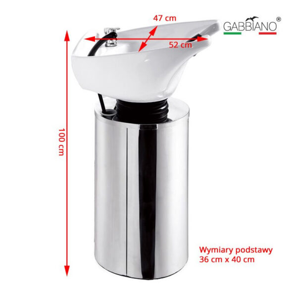 Spălător coafor Gabbiano Q-2460 pe coloană, cu cuvă ceramică, imaginea 2