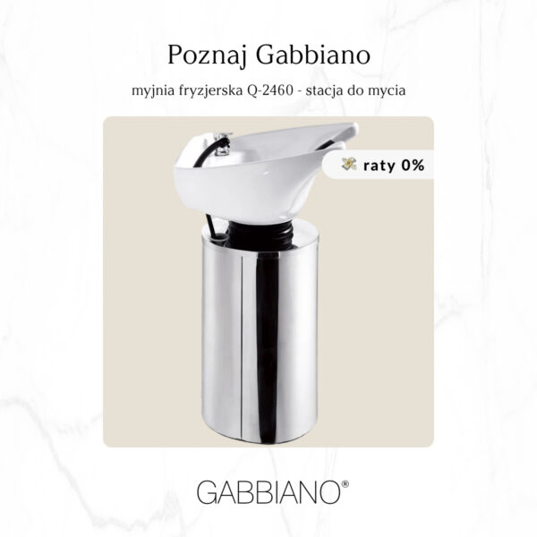 Spălător coafor Gabbiano Q-2460 pe coloană, cu cuvă ceramică, imaginea 3