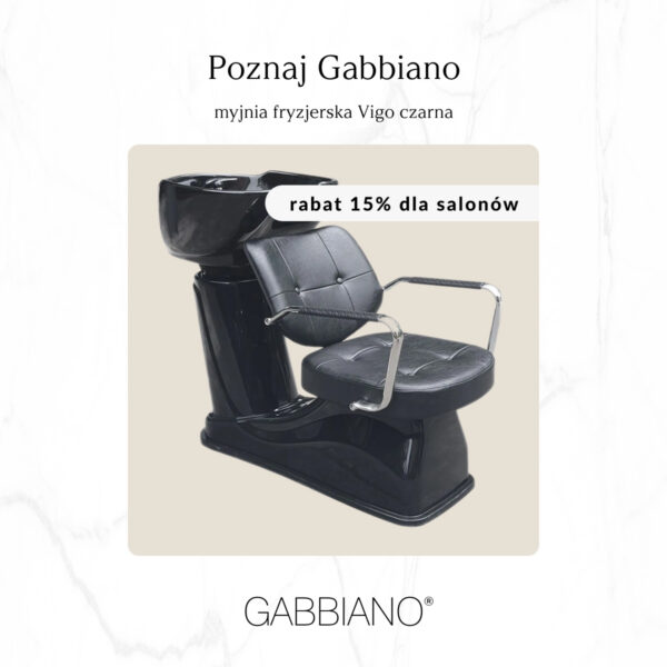 Spălător coafor Gabbiano Vigo cu cuvă ceramică, negru, negru, imaginea 3