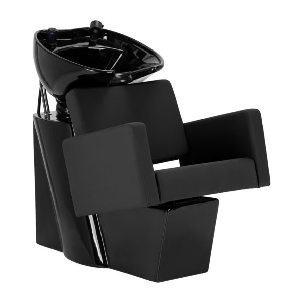 Spălător coafor Gabbiano Vitoria minimalist, cu cuvă reglabilă, negru
