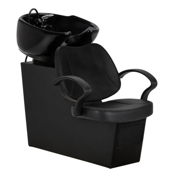 Spălător coafor Hair System Borneo negru cu armături cromate, negru, imaginea 1