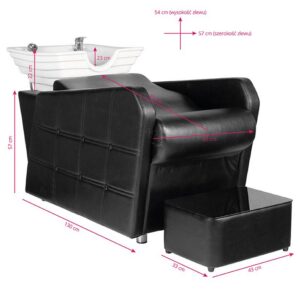 Spălător coafor Hair System HSB07 cu design italian, negru, negru, imaginea 1 Spălător coafor Hair System HSB07 cu design italian, negru, negru, imaginea 1