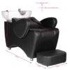Spălător coafor Hair System HSB46 cu scaun aerodinamic, negru, negru, imaginea 6