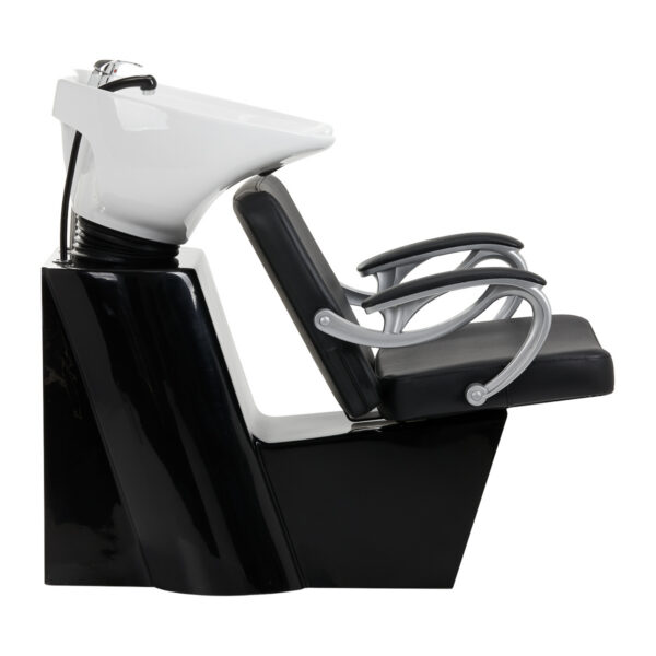 Spălător coafor Hair System ZA31 cu cotiere curbate, negru, negru, imaginea 2