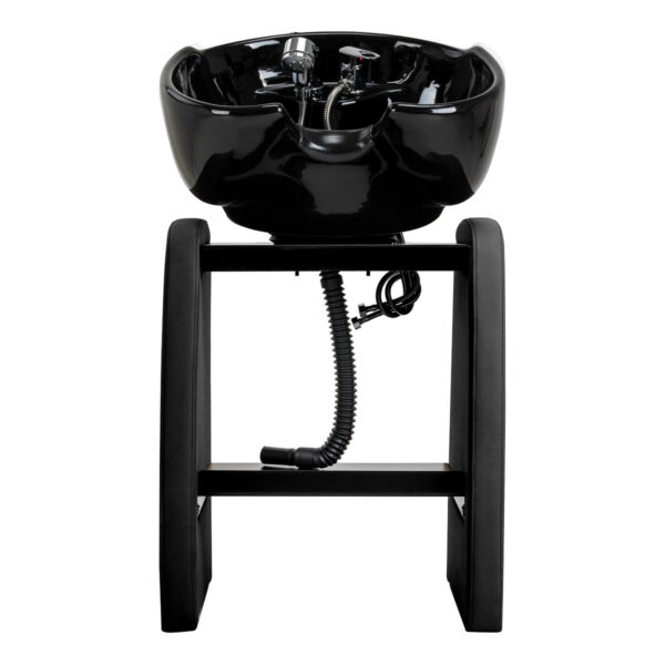 Spălător coafor Omega Aqualina fără scaun, cu raft, negru, imaginea 5