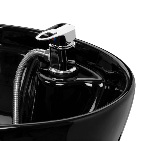 Spălător coafor Omega Marina cu suport pentru picioare, negru, imaginea 9