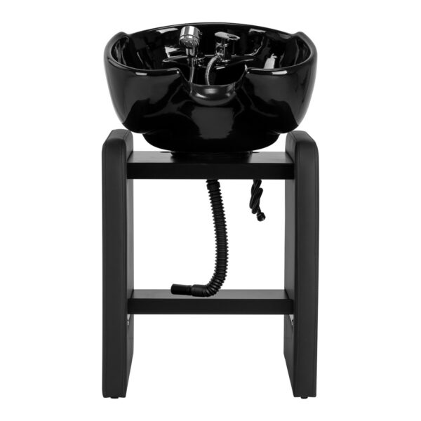 Spălător coafor Omega Nautica fără scaun, cu raft, negru, imaginea 5