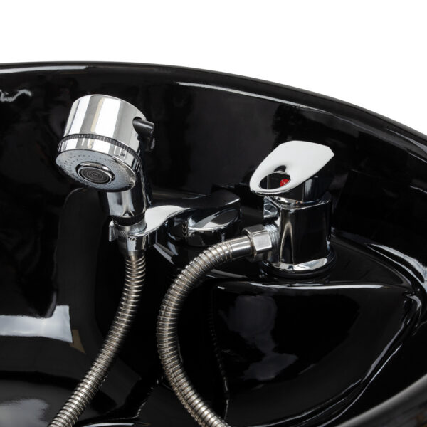 Spălător coafor Omega Nautica fără scaun, cu raft, negru, imaginea 7