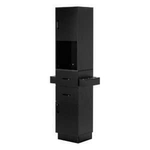 Stație de lucru coafor Gabbiano Totem cu dulapuri care se încuie, negru Stație de lucru coafor Gabbiano Totem cu dulapuri care se încuie, negru