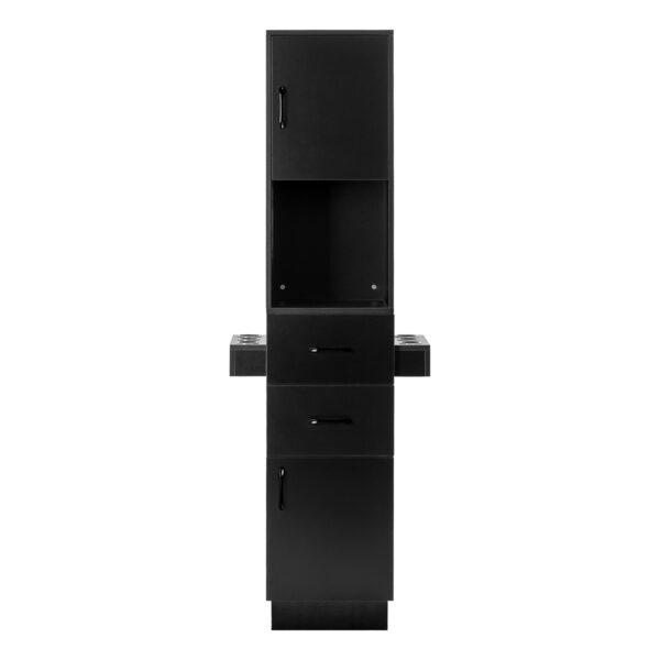 Stație de lucru coafor Gabbiano Totem cu dulapuri care se încuie, negru, imaginea 3