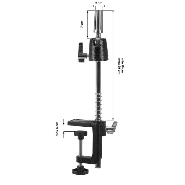 Suport pentru cap de manechin Gabbiano 41, cu menghină, reglaj 19-29 cm, imaginea 3
