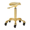 Taburet coafor Gabbiano Fine Gold Roll Speed, auriu, cu rotile, imaginea 1