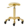 Taburet coafor Gabbiano Fine Gold Roll Speed, auriu, cu rotile, imaginea 3