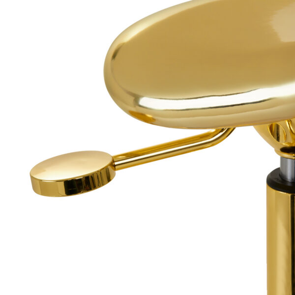 Taburet coafor Gabbiano Fine Gold Roll Speed, auriu, cu rotile, imaginea 5