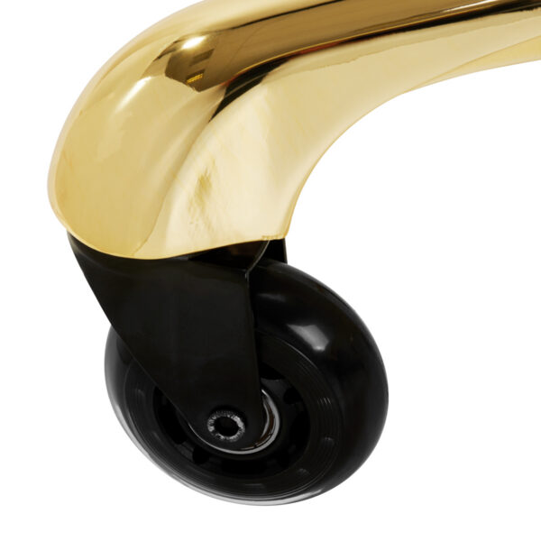 Taburet coafor Gabbiano Fine Gold Roll Speed, auriu, cu rotile, imaginea 7