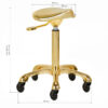 Taburet coafor Gabbiano Fine Gold Roll Speed, auriu, cu rotile, imaginea 8