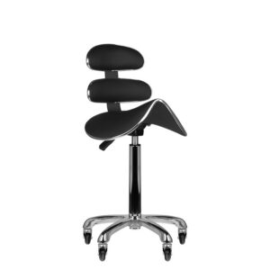 Taburet salon AM-880 înalt cu spătar și roți Roll Speed, negru, imaginea 1 Taburet salon AM-880 înalt cu spătar și roți Roll Speed, negru, imaginea 1