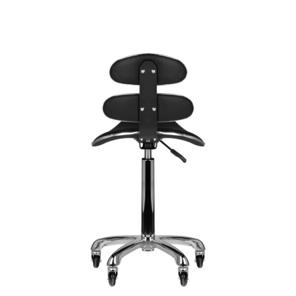 Taburet salon AM-880 înalt cu spătar și roți Roll Speed, negru, imaginea 3