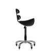 Taburet salon AM-880 înalt cu spătar și roți Roll Speed, negru, imaginea 4