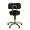 Taburet salon AM-961 negru cu elemente aurii și șezut matlasat, negru, imaginea 4