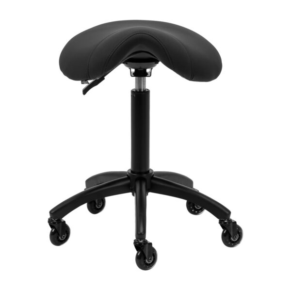 Taburet salon Gabbiano D032 cu șezut tip șa și roți Roll Speed, negru, imaginea 2 Taburet salon Gabbiano D032 cu șezut tip șa și roți Roll Speed, negru, imaginea 2