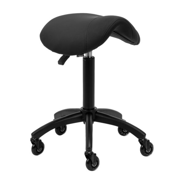 Taburet salon Gabbiano D032 cu șezut tip șa și roți Roll Speed, negru, imaginea 6 Taburet salon Gabbiano D032 cu șezut tip șa și roți Roll Speed, negru, imaginea 6