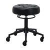 Taburet salon Gabbiano D054 negru cu bază neagră, matlasat, negru, imaginea 1