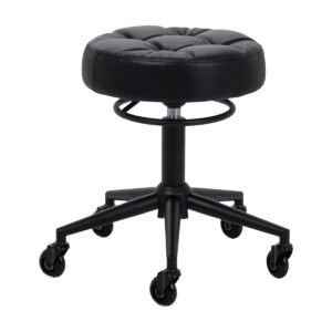 Taburet salon Gabbiano D054 negru cu bază neagră, matlasat, negru, imaginea 1 Taburet salon Gabbiano D054 negru cu bază neagră, matlasat, negru, imaginea 1