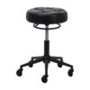 Taburet salon Gabbiano D054 negru cu bază neagră, matlasat, negru, imaginea 2